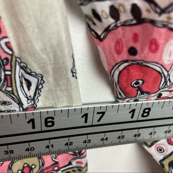 Tommy Bahama Silk Blend‎ Bohemian Hippie Peasant Blouse Size XS Pink Print Boho - Picture 12 of 16